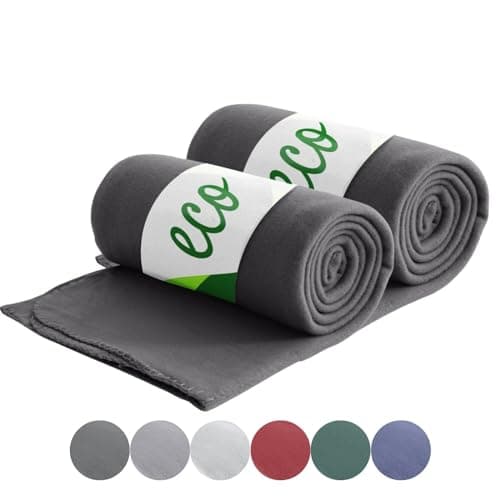 Wometo 2er Set Eco Fleecedecken - Anti-Pilling hellgrau 130x160 cm OEKO-TEX