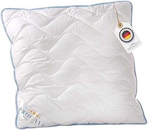 Hochwertiges Qualitäts-Stepp-Kissen für Allergiker, atmungsaktiv und Kochfest 40x40 cm - PROCAVE TopCool
| Winter- und