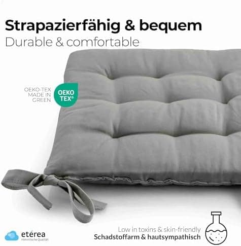 Etérea Türkiswaschbares Sitzkissen Stuhl 40x40 2er Set Inneneinbau - Outdoor & Indoor - OEKO-TEX Made in Green