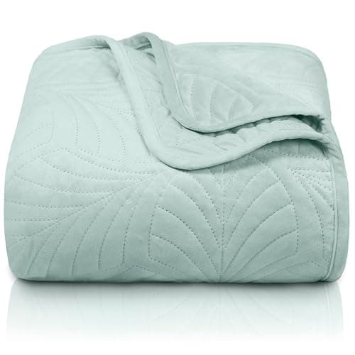 Gräfenstayn Premium Tagesdecke Anthrazit - weich, knitterfrei & pflegeleicht - Nahtlose Steppung & Blatt-Design - Bett &