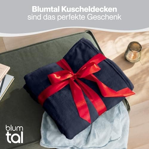 Blumtal wohndecke Anthrazit - flauschig - Oeko-TEX zertifiziert - 130x150 cm - Couch & Wohnzimmernutzung - Fliesdecke -