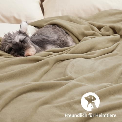 Oeko-Tex Weich Warm Kuscheldecke PHF Flauschig Fleecedecke 130x150cm - Beige, Couch, Sofa & Bett Überwurf