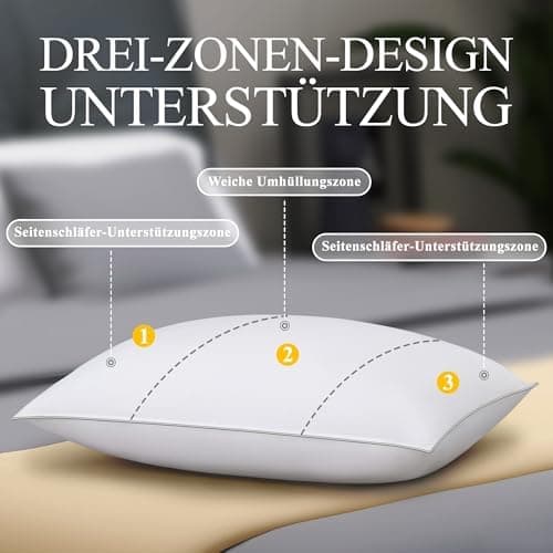Orange Wave Kopfkissen 50x50cm - RDS und ÖKO-TEX ergonomisches Schlafkissen, doppelte Kombination aus Weichheit und Stüt
