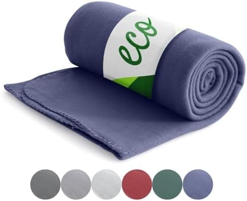 Wometo Eco Fleecedecke 100% recyceltes Material - Dunkelgrau ca. 400 g OEKO-TEX geprüft Anti-Pilling & Kettelrand

Womet