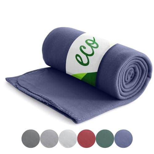 Wometo Eco Fleecedecke 100% recyceltes Material - Dunkelgrau ca. 400 g OEKO-TEX geprüft Anti-Pilling & Kettelrand

Womet