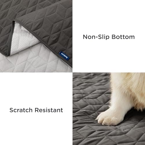 BEDSURE wasserdichte Hundedecke - 76x178 cm rutschfeste Schutzmatte für Couch, waschbar und kratzfest, Grau OEKO-TEX STA