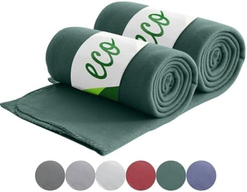 Wometo 2er Set Eco Fleecedecken - Anti-Pilling hellgrau 130x160 cm OEKO-TEX