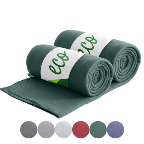 Wometo 2er Set Eco Fleecedecken - Anti-Pilling hellgrau 130x160 cm OEKO-TEX