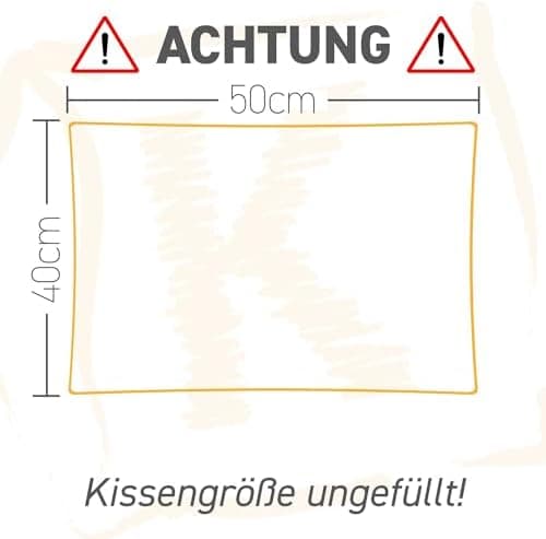 Federkissen 40x40cm, 340g Füllung, Baumwollbezug, Creme Farbe, Made in Germany
