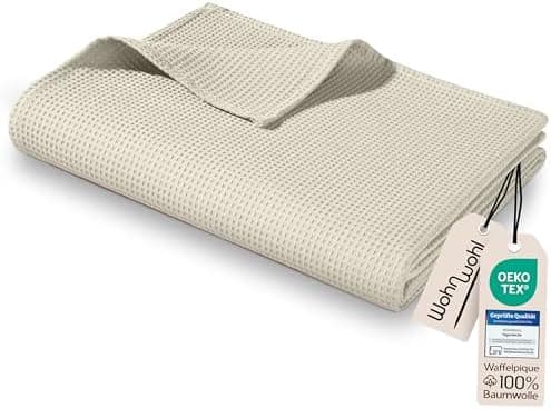 Tagesdecke Grau 100% Baumwolle Pflegeleicht Sommerdecke