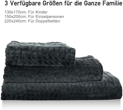 Winthome Kuscheldecke Flauschig Weich für Kinder geeignet, Warme Couchdecke Pflegeleicht, Kuschelige Fleecedecke für all