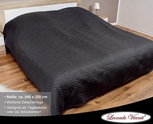 Leonardo Vicenti XXL Bettüberwurf Klassiche Tagesdecke für Familie und Invité zu Hause warm und bequem 150x200cm-control