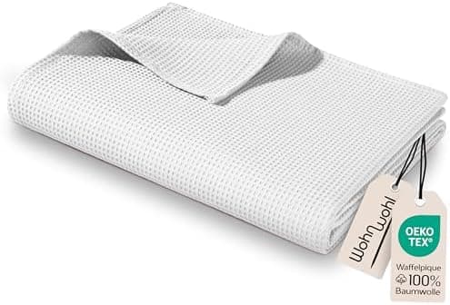 Tagesdecke Grau 100% Baumwolle Pflegeleicht Sommerdecke