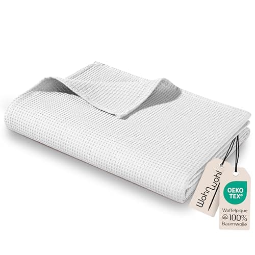 Tagesdecke Grau 100% Baumwolle Pflegeleicht Sommerdecke