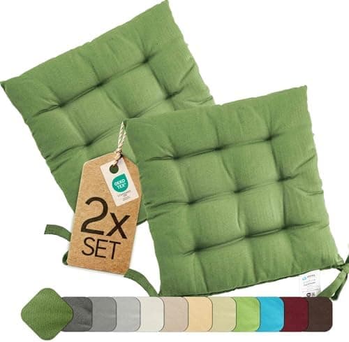 Etérea Türkiswaschbares Sitzkissen Stuhl 40x40 2er Set Inneneinbau - Outdoor & Indoor - OEKO-TEX Made in Green