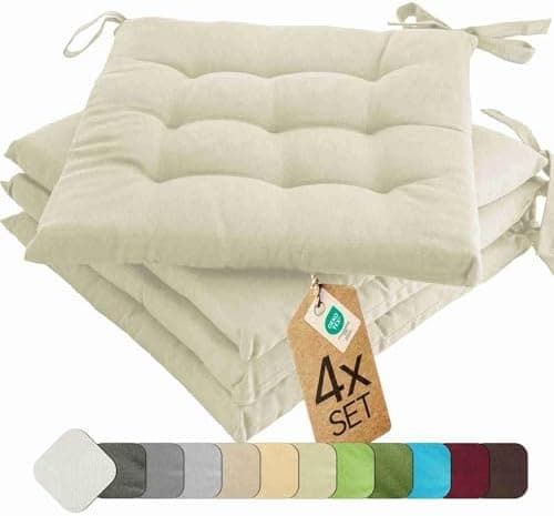 Etérea Türkiswaschbares Sitzkissen Stuhl 40x40 2er Set Inneneinbau - Outdoor & Indoor - OEKO-TEX Made in Green