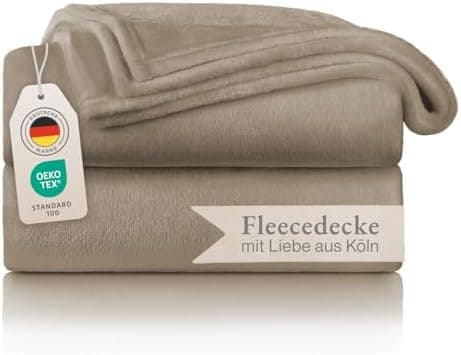 Blumtal wohndecke Anthrazit - flauschig - Oeko-TEX zertifiziert - 130x150 cm - Couch & Wohnzimmernutzung - Fliesdecke -