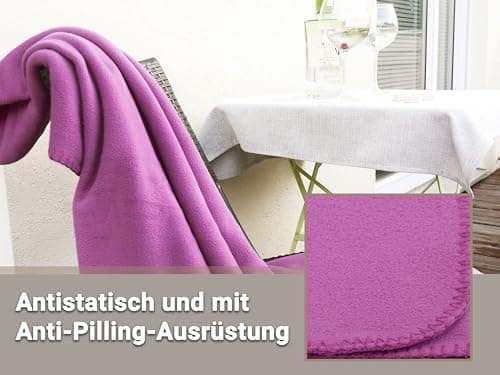 ZOLLNER Kuscheldecke in Taupe - weiche Couchdecke 130x170 cm - waschbar bis 95°C - Hotelqualität - Oeko Tex® Zertifizier