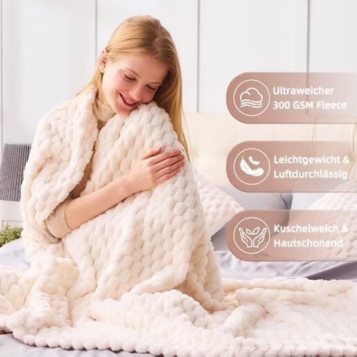 Vielit Ultraweiche Kuscheldecke Flauschig Rot – Warme & Gemütliche Couch & Sofadecke, Atmungsaktiv & Pflegeleicht, OEKO-