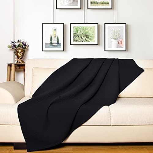 LAYNENBURG Premium Sommerdecke 150 x 200 cm - Waffelpique 100% Baumwolle - Creme OEKO-TEX STANDARD 100