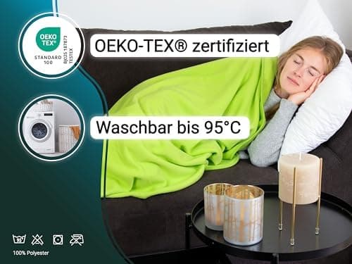 ZOLLNER Kuscheldecke in 130x170 cm - kuschelige und langlebige Fleecedecke - antistatisch und Oeko Tex® Zertifiziert