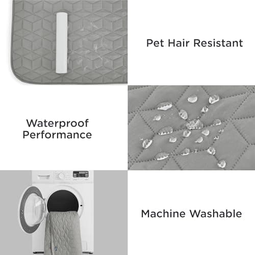 BEDSURE wasserdichte Hundedecke - 76x178 cm rutschfeste Schutzmatte für Couch, waschbar und kratzfest, Grau OEKO-TEX STA