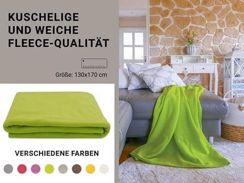 ZOLLNER Kuscheldecke in Taupe - weiche Couchdecke 130x170 cm - waschbar bis 95°C - Hotelqualität - Oeko Tex® Zertifizier