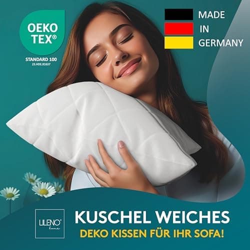 LILENO HOME 95°C waschbares Kissenfüllungsset - ideal für Allergiker - Polyester Innenkissen 40 x 40 cm als Couchkissen,