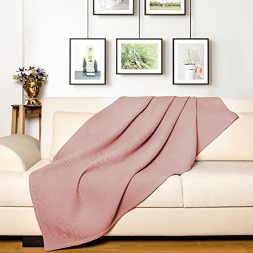 LAYNENBURG Premium Sommerdecke 150 x 200 cm - Waffelpique 100% Baumwolle - Creme OEKO-TEX STANDARD 100