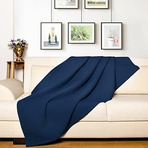 LAYNENBURG Premium Sommerdecke 150 x 200 cm - Waffelpique 100% Baumwolle - Creme OEKO-TEX STANDARD 100