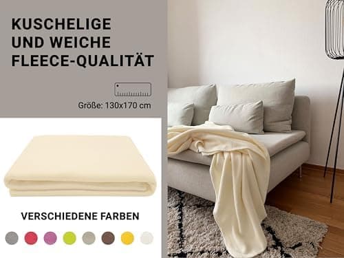 ZOLLNER Kuscheldecke in Taupe - weiche Couchdecke 130x170 cm - waschbar bis 95°C - Hotelqualität - Oeko Tex® Zertifizier
