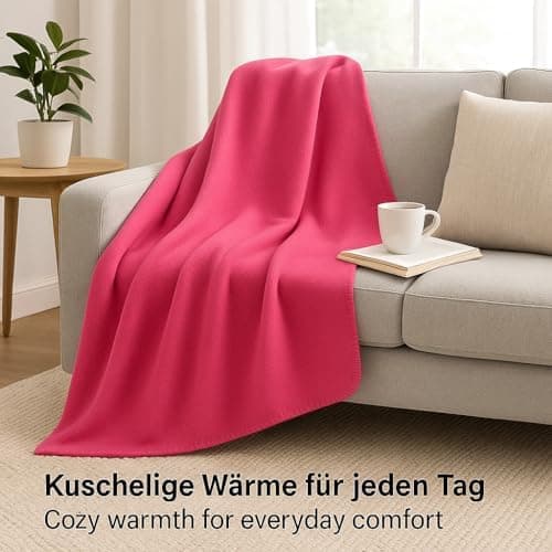 Betz Fleecedecke – weiche Wohndecke & Kuscheldecke – fürs Sofa & Bett – flauschig, leicht, wärmend & pflegeleicht – lila