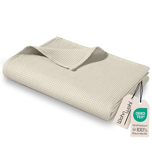 Tagesdecke Grau 100% Baumwolle Pflegeleicht Sommerdecke