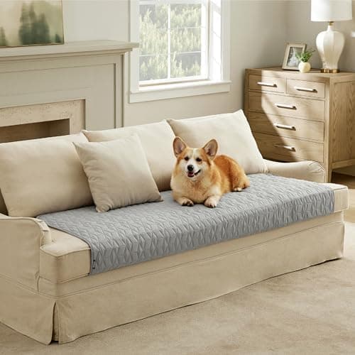 BEDSURE wasserdichte Hundedecke - 76x178 cm rutschfeste Schutzmatte für Couch, waschbar und kratzfest, Grau OEKO-TEX STA
