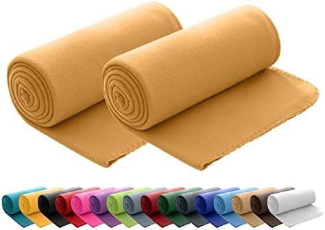 Wometo 2er Set Polar Fleecedecke OekoTex Lilaviolett Anti-Pilling Kettelrand