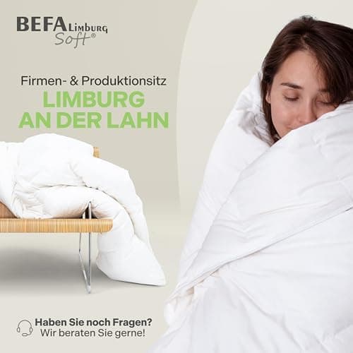 NOMITE Downewecker Ganzjahr 135x200 cm | 90% Federn & 10% Daunen | atmungsaktiv & pflegeleicht | für Allergiker | Tierwo