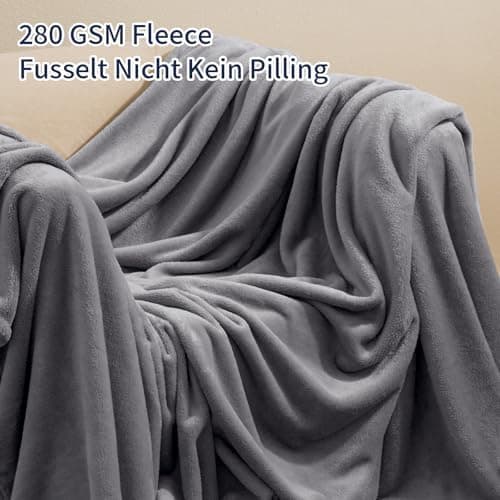 Oeko-Tex Weich Warm Kuscheldecke PHF Flauschig Fleecedecke 130x150cm - Beige, Couch, Sofa & Bett Überwurf