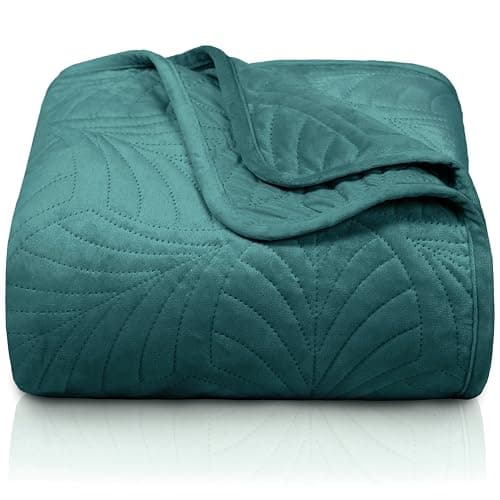 Gräfenstayn Premium Tagesdecke Anthrazit - weich, knitterfrei & pflegeleicht - Nahtlose Steppung & Blatt-Design - Bett &