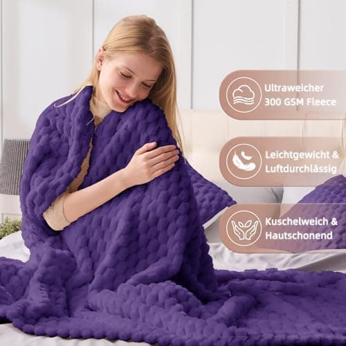 Vielit Ultraweiche Kuscheldecke Flauschig Rot – Warme & Gemütliche Couch & Sofadecke, Atmungsaktiv & Pflegeleicht, OEKO-