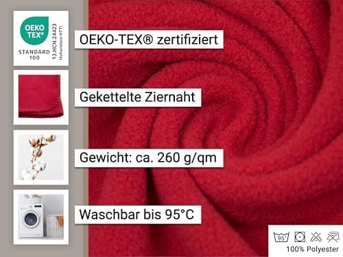 ZOLLNER Kuscheldecke in Taupe - weiche Couchdecke 130x170 cm - waschbar bis 95°C - Hotelqualität - Oeko Tex® Zertifizier