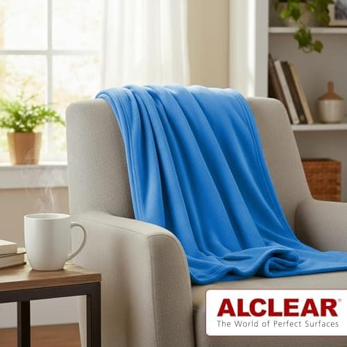 ALCLEAR Schokobraun Fleecedecken 130x160 cm, über 200 g/m2, SOFAGEDECKE DECKE Wohndecke Picknickdecke OEKO-TEX