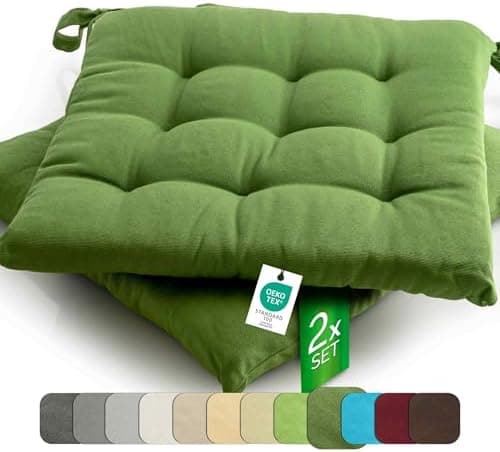 Etérea Türkiswaschbares Sitzkissen Stuhl 40x40 2er Set Inneneinbau - Outdoor & Indoor - OEKO-TEX Made in Green