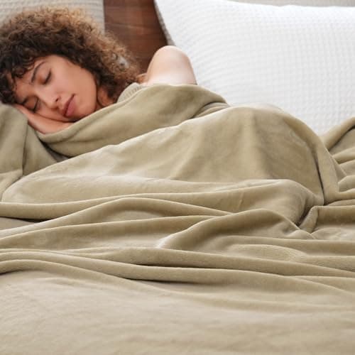 Oeko-Tex Weich Warm Kuscheldecke PHF Flauschig Fleecedecke 130x150cm - Beige, Couch, Sofa & Bett Überwurf