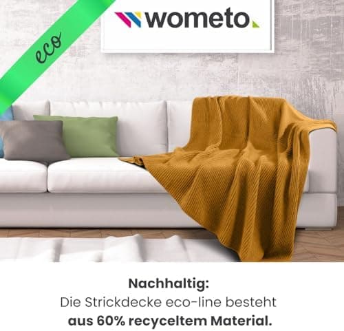 Wometo Kuscheldecke Strick warme weiche Strickmuster grau 140x190 OEKO-TEX