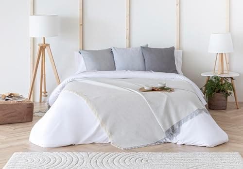Todocama Mehrzweck-Tagesdecke - Überwurf für Bett und Sofa, cremefarben (125 x 180 cm) | Jarapas | Haushaltsgeräte | cre