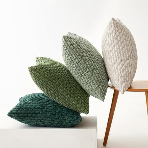 MIULEE 4er Set Dekorative Kissenhülle Wohnzimmer Schlafzimmer Orange Grün