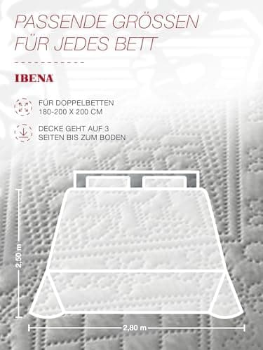 Ibena Nancy Tagesdecke 220x250 cm - Leichte Rosa Decke mit Zopfmuster für Luxuschlaf