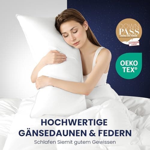 DEITAS flauschige Daunenkissen 40x80 2er Set - weiche & atmungsaktiv für Allergiker und Kinder, perfekt für das Bett 112