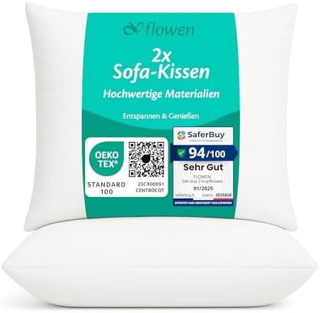 Flowen Kopfkissen 40x40 2er Set Hypoallergene Anti-Milben Weiche Waschmaschinenfest
Flowen Dekokissen 40x40 Hypoallergen