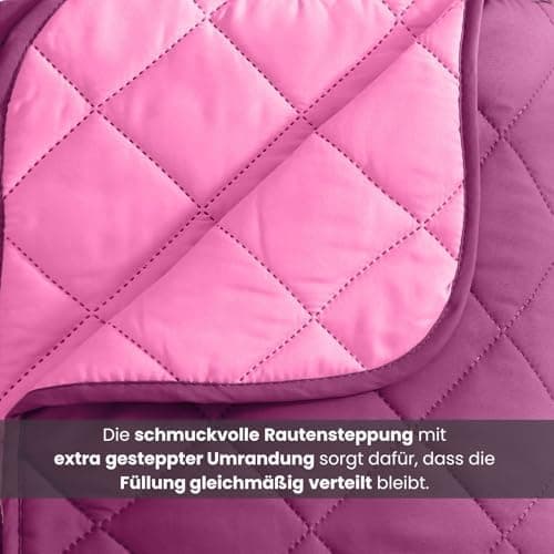 Wometo Microfaser Sommer Steppbett OekoTex - grün und hellgrün Kochfest -ideal für Camping und heiße Tage - 200x200 - oh